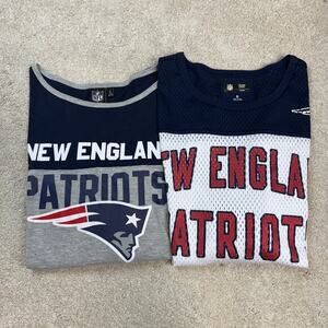 Set of 2 NFL Team Apparel New England Patriots Jersey Raglan Top Size S